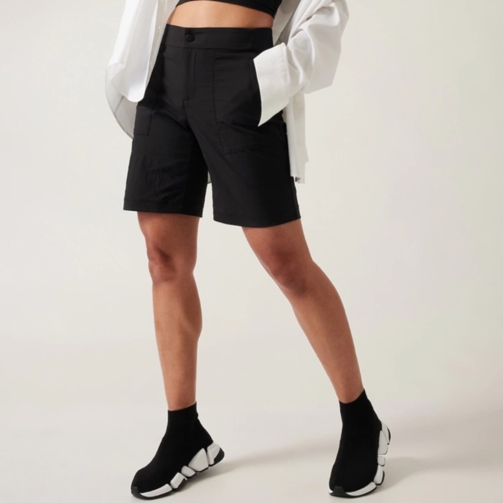 99. Athleta Trekkie Hiking Bermuda Nylon Shorts in Black 2.0